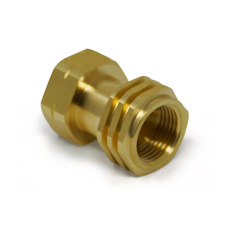Adapter für USA Gasregler an deutsche Propangasflasche 3/8 Type 1 QCC (ACME) -> G.12 W21,8 x 1/14 LH