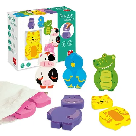 Jumbo Spiele GOULA Magnetisches Holzpuzzle Tiere