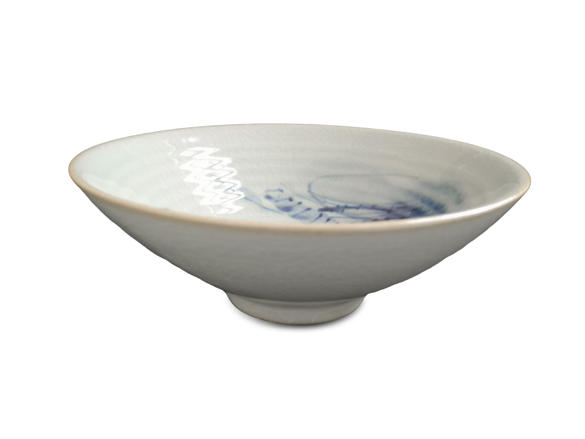Keramikschale, weiß, blau, Ø 18 cm, H 6 cm von fischer's lagerhaus
