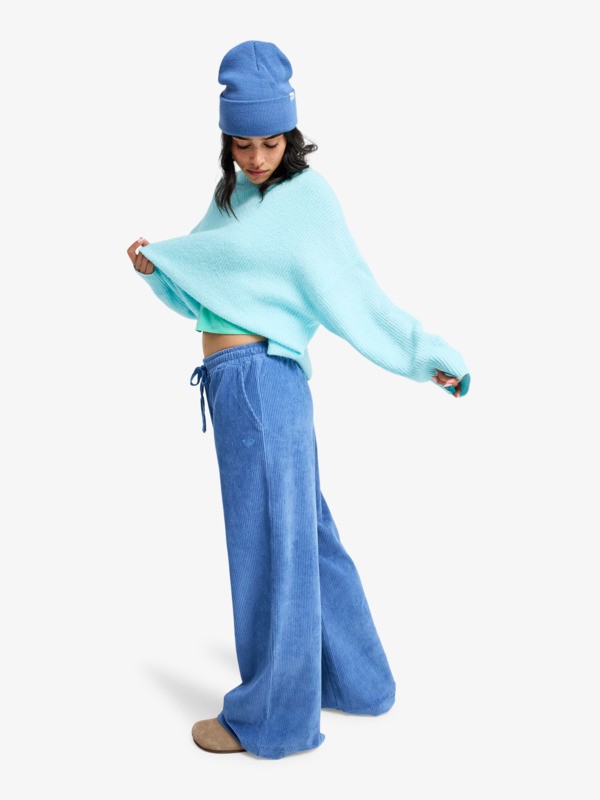 Lekeitio Knit Easy Wear/Coupe confortable - Pantalon en velours côtelé Bleu Femme