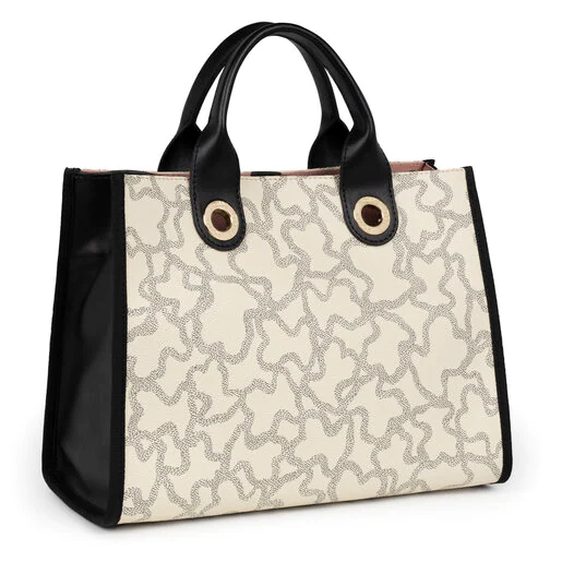 Bolsa de compras média Amaya Kaos Icon bege multicolorido