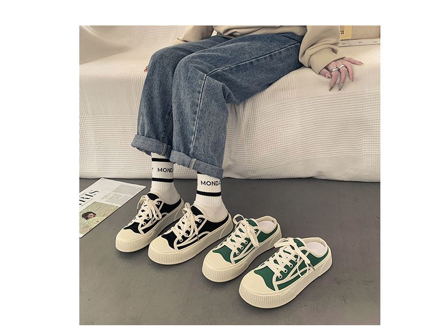 caneik - Contrasterende Platform Sneaker Mules