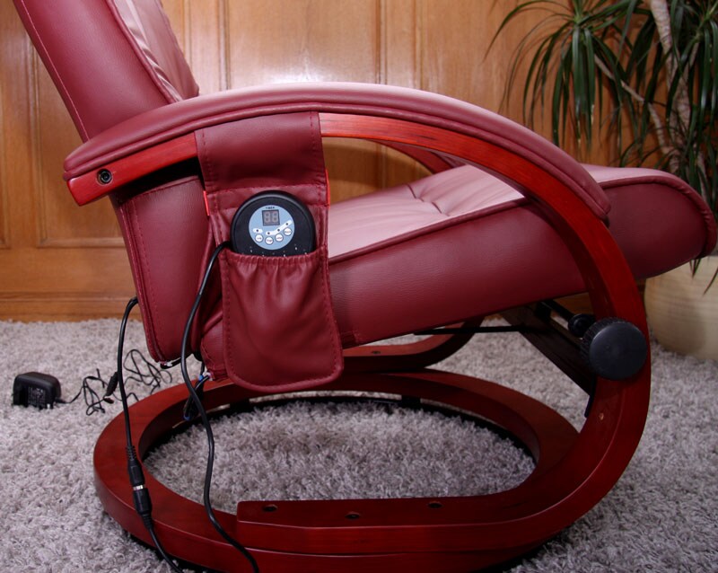 Relaxsessel mit Hocker und Massagefunktion Kunstleder, schwarz