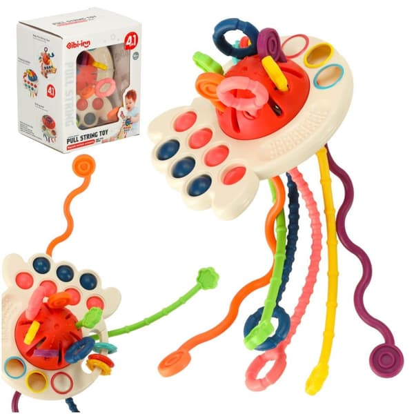 Montessori sensorisk leketøy for babyer strenger knapper perler