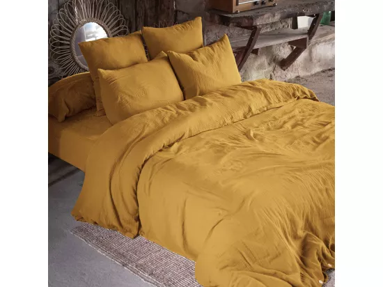 OUREA - Taie d'Oreiller 50x70cm Gaze de Coton Safran