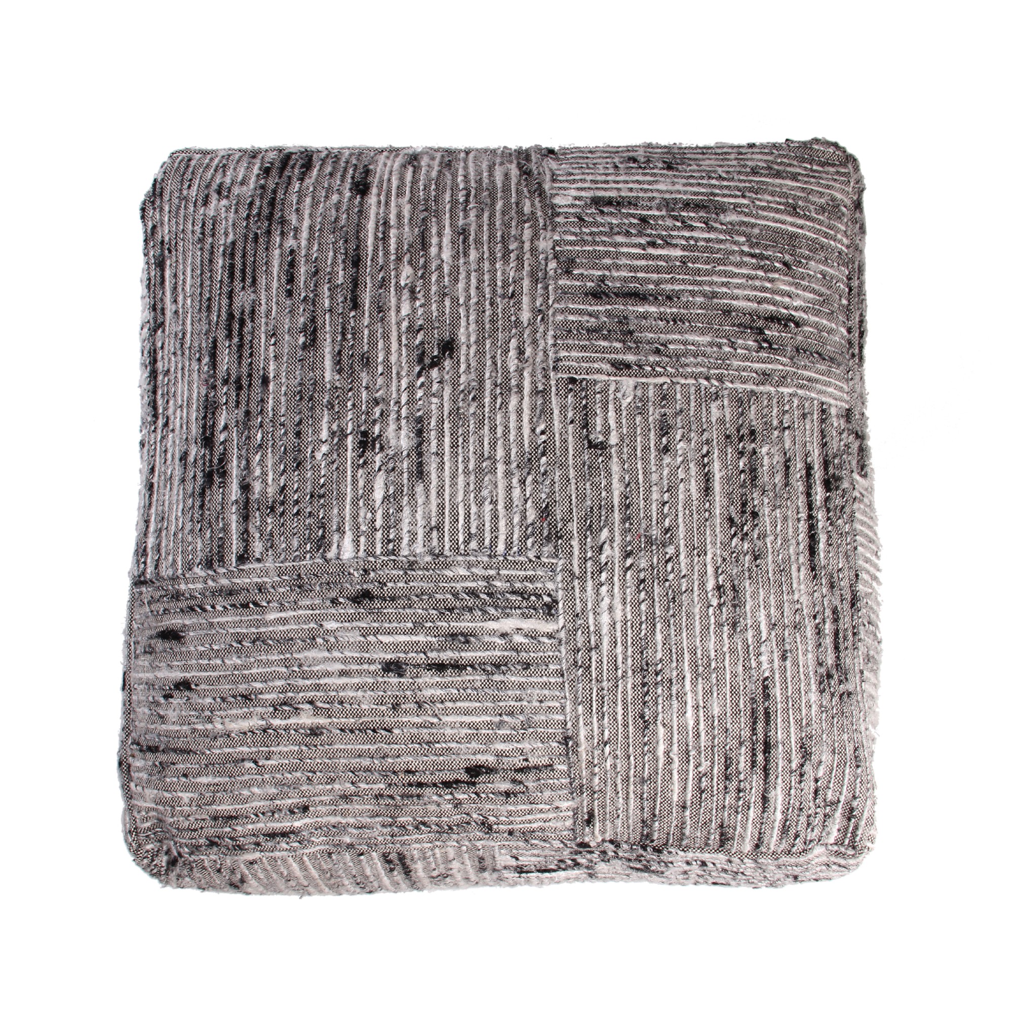 Pouf 'Zebra', schwarz, weiß, T 60 cm, B 60 cm, H 25 cm von fischer's lagerhaus