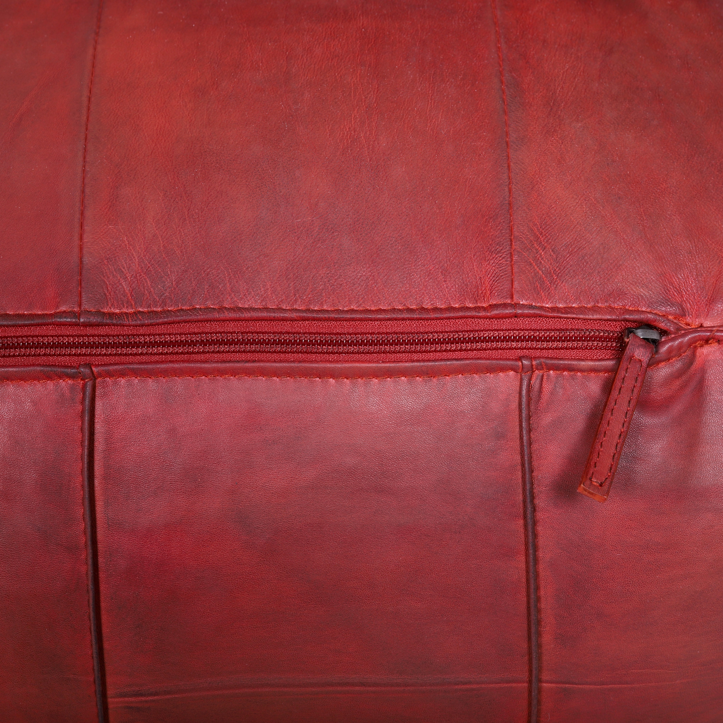 Pouf Leder BAYDA rot