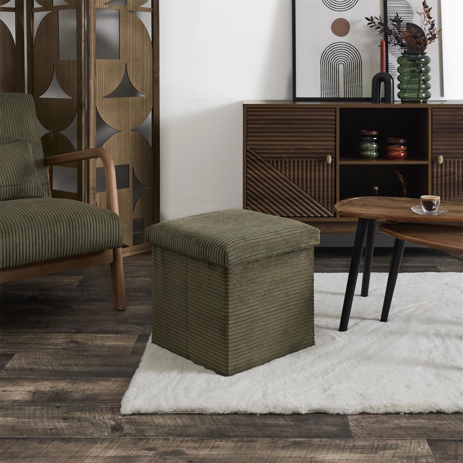 COFFRE POUF PLIABLE COTELE SCOTT VERT