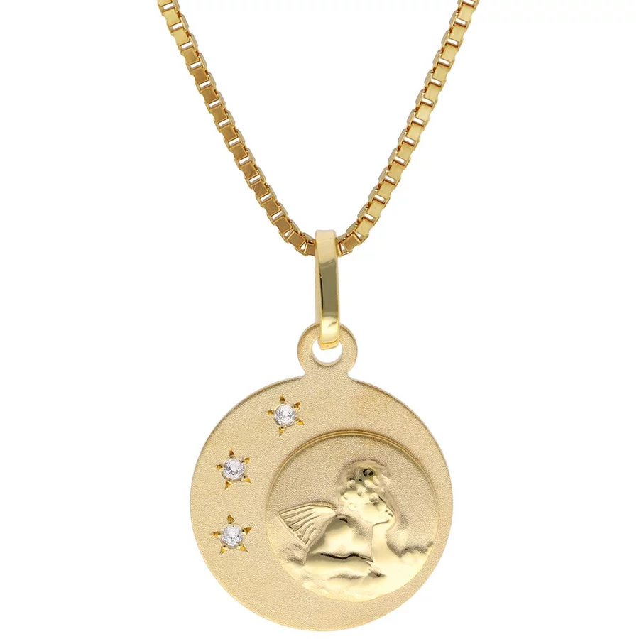 trendor Kinder-Anhänger Amor Gold 333 mit vergoldeter Silber-Halskette gold