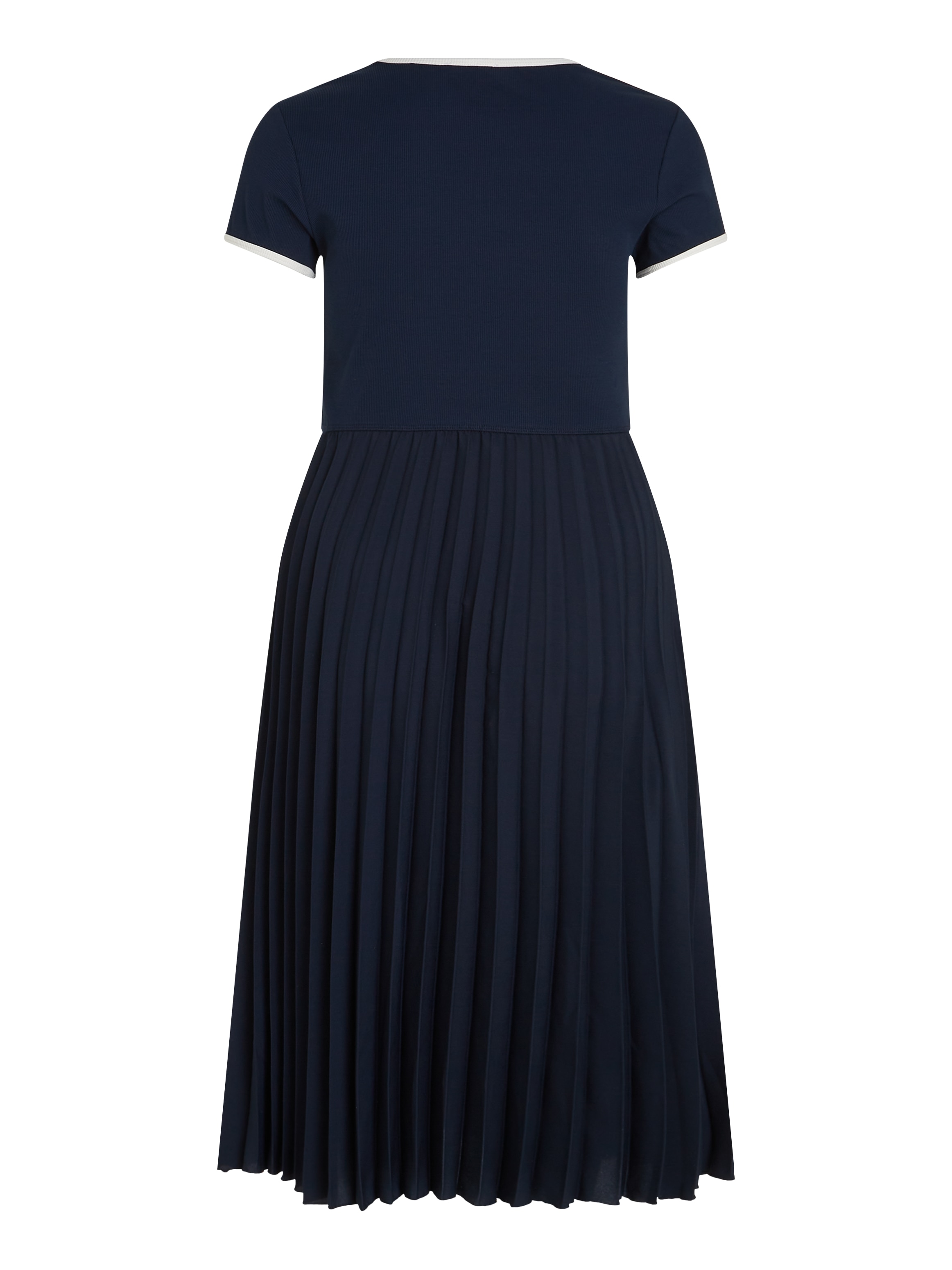 Tommy Hilfiger Curve Blusenkleid »CRV CONTRAST SOFT V-NK DRESS« in Grossen Grössen, mit tiefem Rundausschnitt