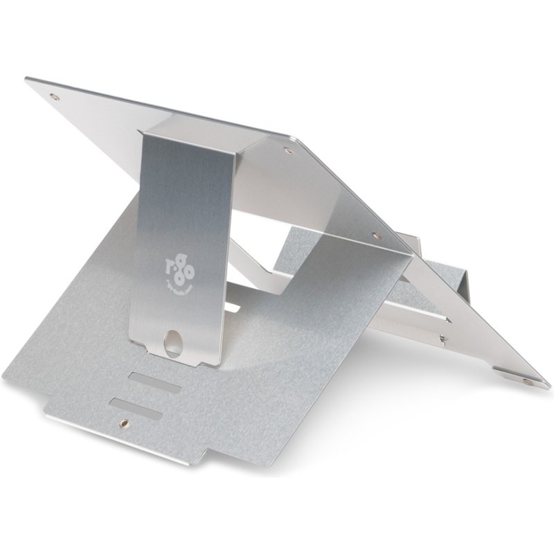 R-Go Tools Support pour ordinateur portable R-Go Riser Flexible, pliable et réglable, ergonomique, aluminium Hylite, argent