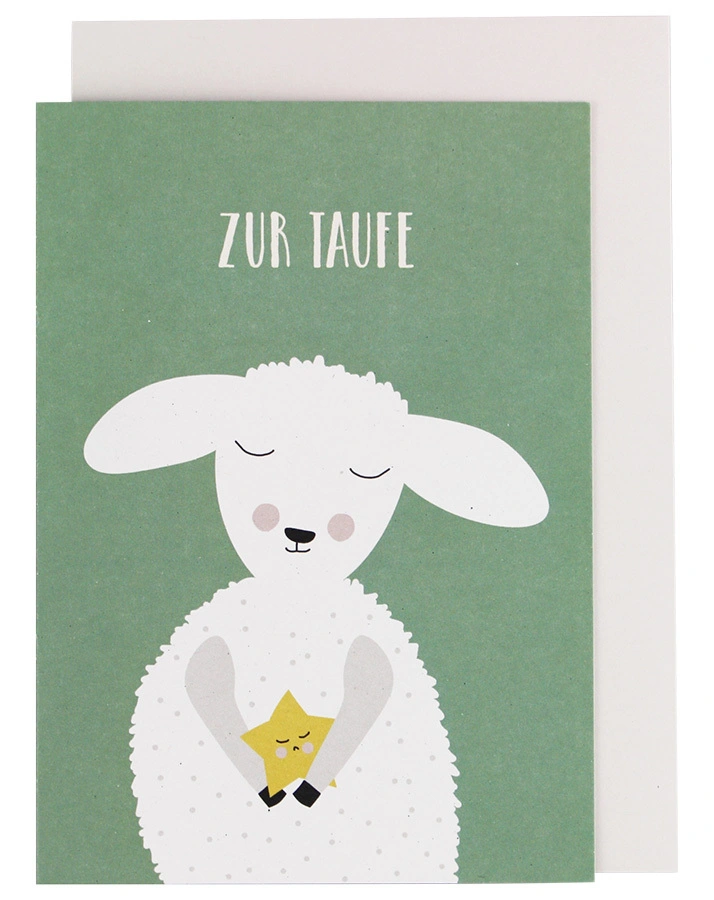 Klappkarte LAMM – ZUR TAUFE 2-er Set in grün