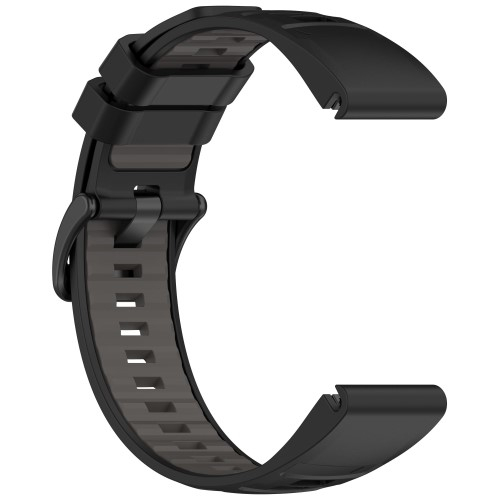 Garmin Fenix 6X Silikon Quickfit Armband mit Dornschliesse (Gelenkumfang: 170-220 mm) - Schwarz / Grau