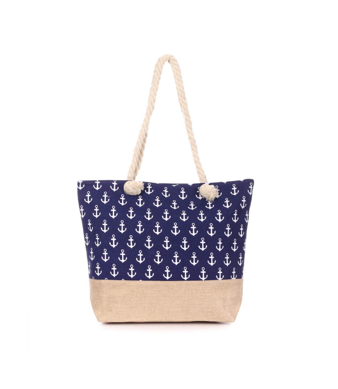 Sac de Plage Bleu et Ancre Marine Bi matière