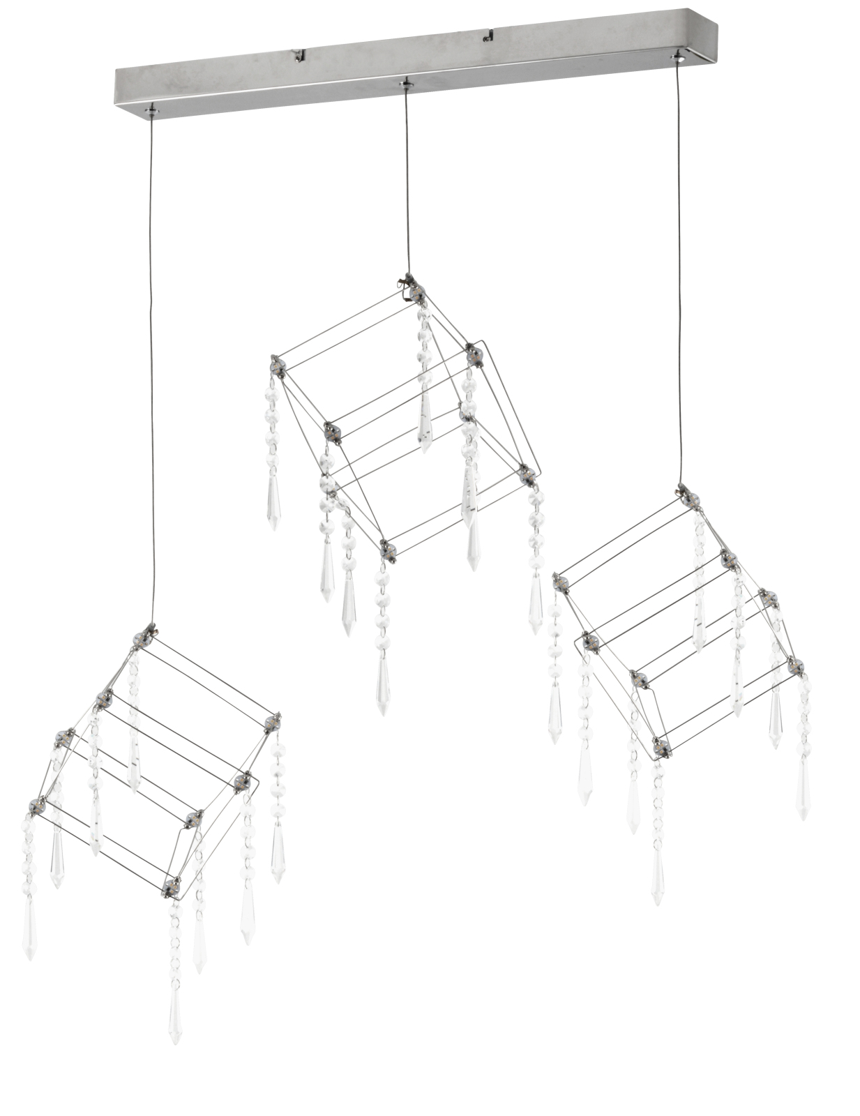 LED-Pendelleuchte ARANEUS - Chrom - 150 cm lang