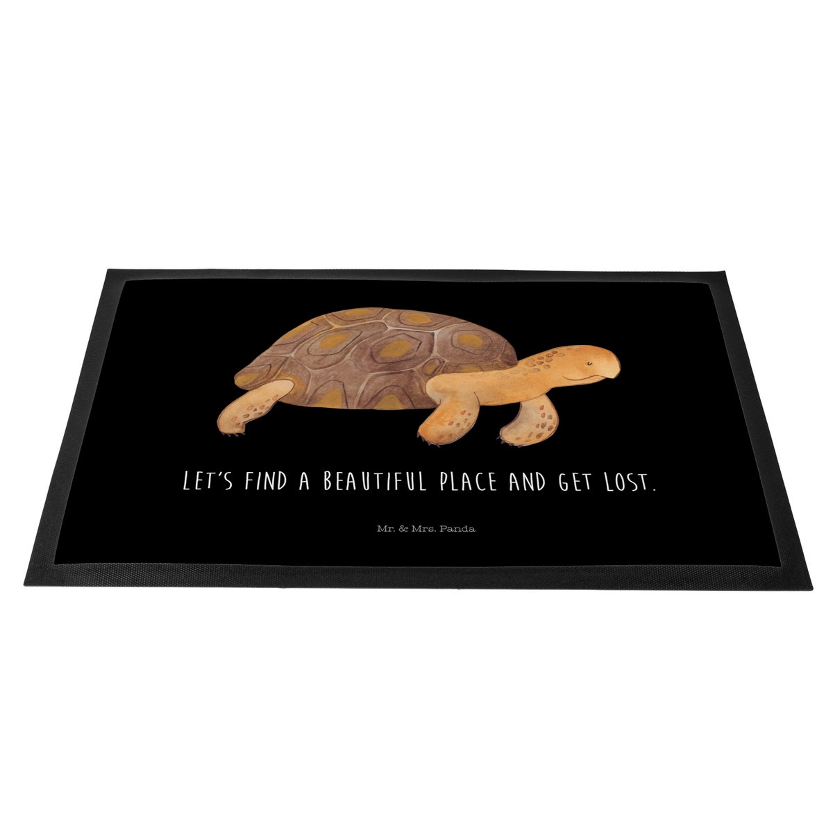Mr. & Mrs. Panda 40 x 60 cm Deurmat Turtle Marching - Zwart