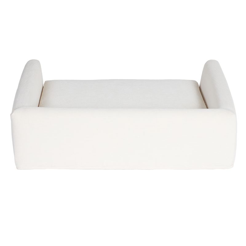 Panier pour chien leonard en tissu velours côtelé beige taille l