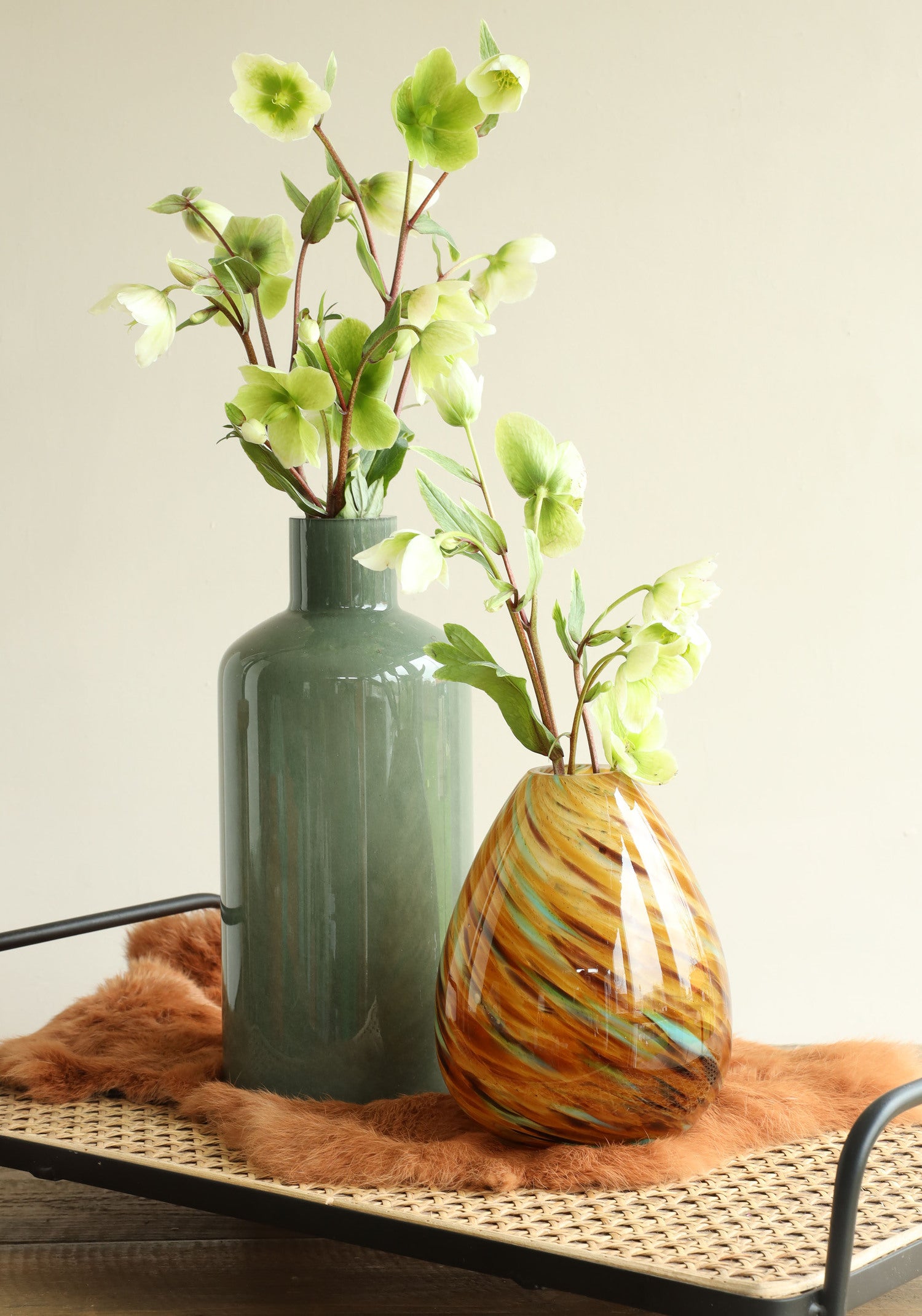 Vaas Lily oranje / bruin D 16 H 23 cm