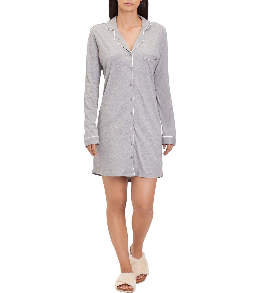 Chemise de nuit manches longues Classic Lascana