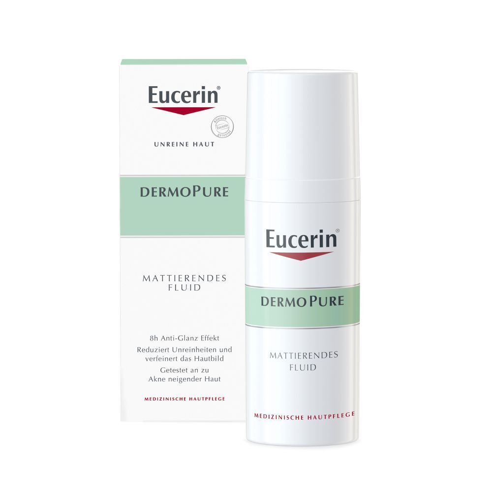 Eucerin® DermoPure Mattierendes Fluid – für unreine, zu Akne neigende Haut & mattiert mit 8-Stunden Anti-Glanz-Effekt