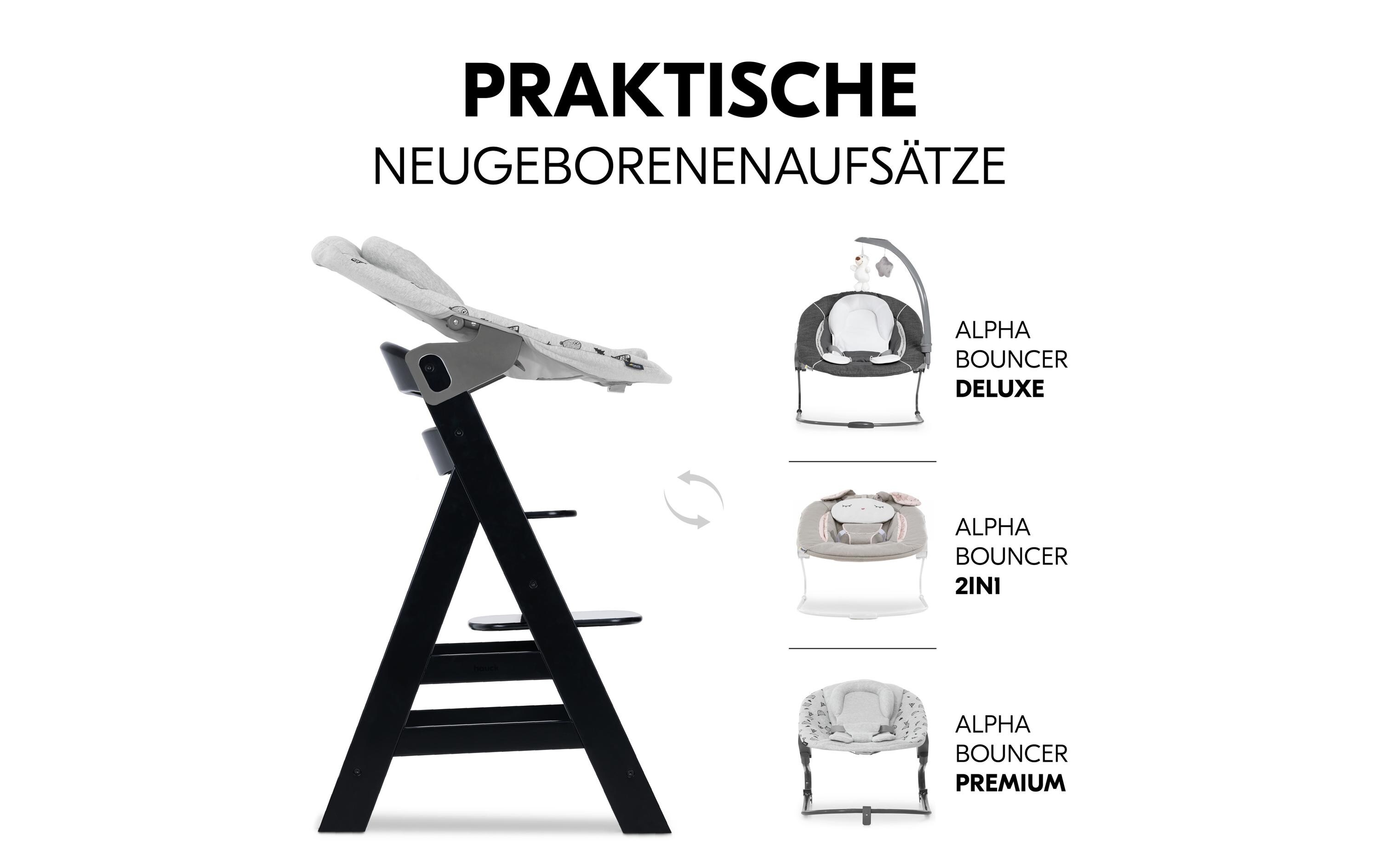 Treppenhochstuhl Alpha+ SchwarzTreppenhochstuhl Alpha+ Schwarz, ab 6 Monaten