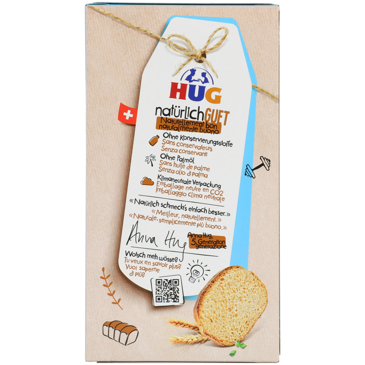 Hug Zwieback ohne Zucker 250g