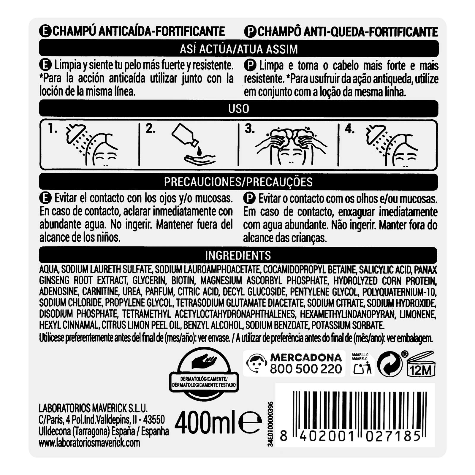 Shampoing fortifiant anti-chute Deliplus