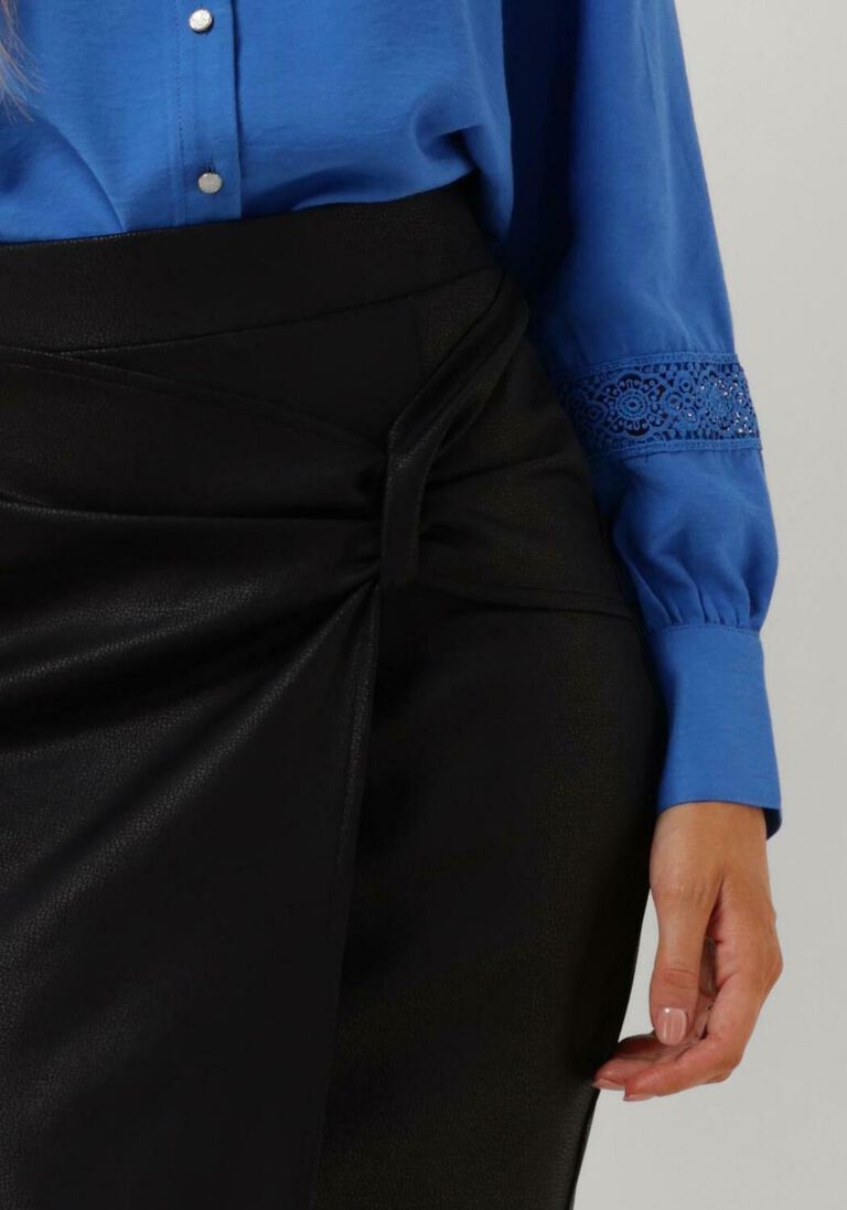JANSEN AMSTERDAM zwarte jansen amsterdam midirok cs675 skirt kneelength with knot and overlap