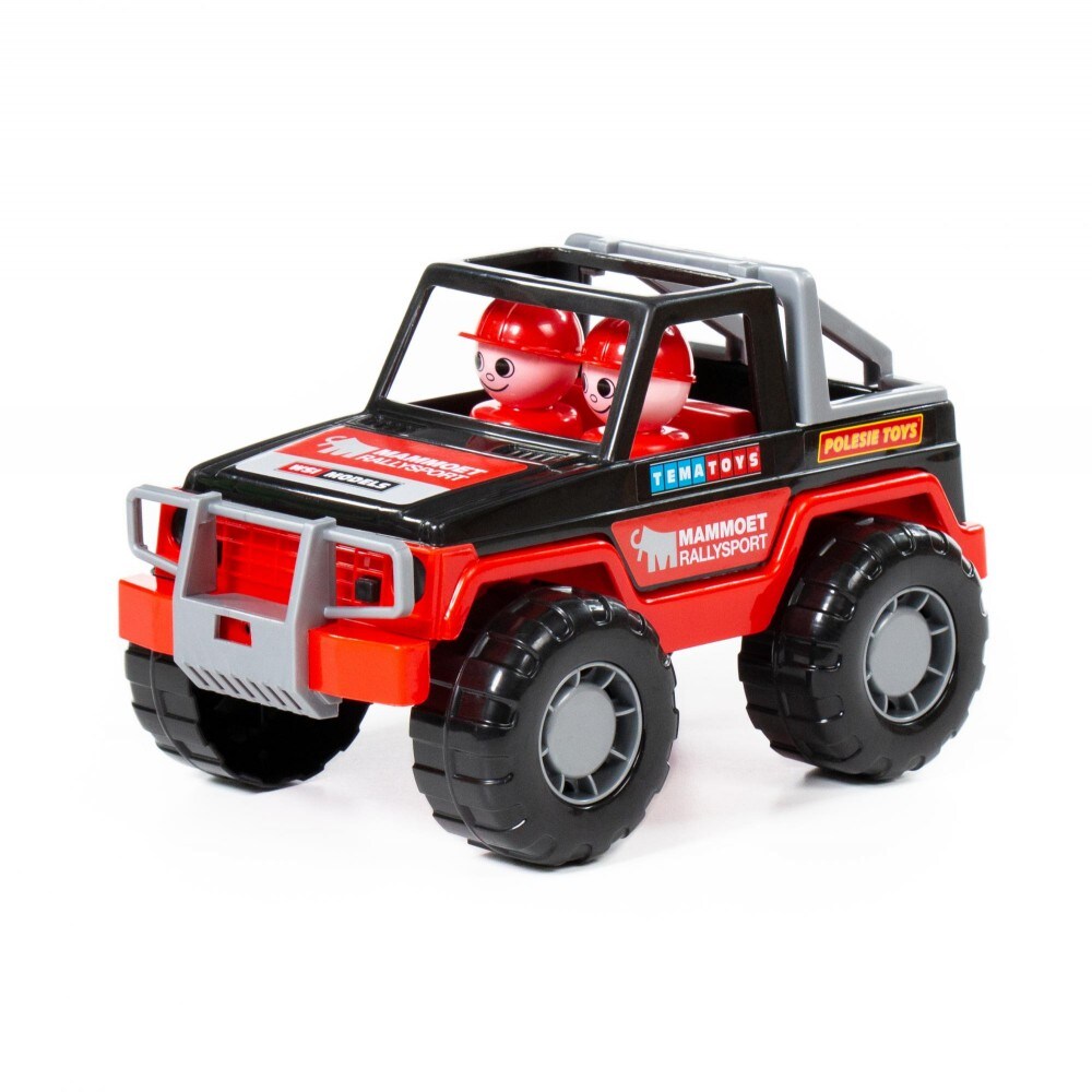 Polesie Spielzeug-Jeep 64325 Spielauto zwei Figuren, 23,5 cm lang, ab 12 Monaten rot