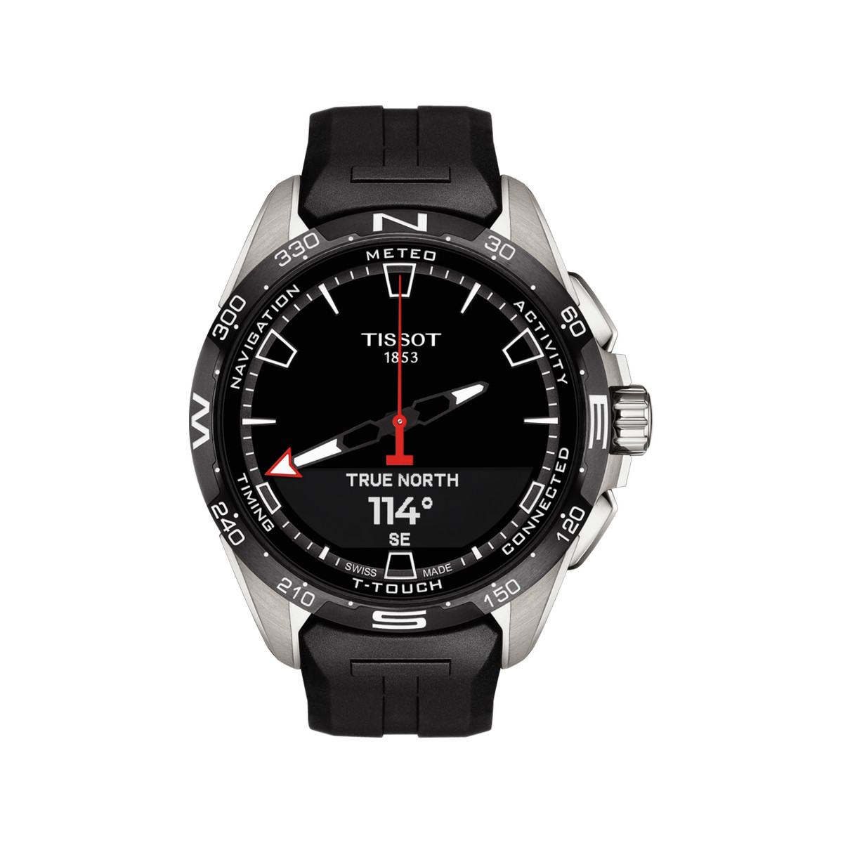 Montre Tissot homme titane bracelet caoutchouc noir