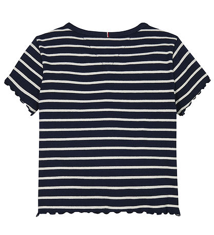 Tommy Hilfiger T-shirt - Rib - Blåe Base White Stripe