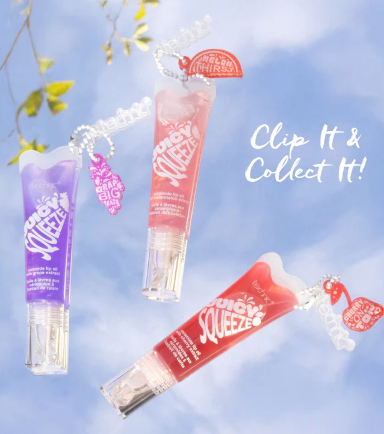Technic Cosmetics - Keychain Lip Oil Juicy Squeeze Ceramide - Melon Thirst