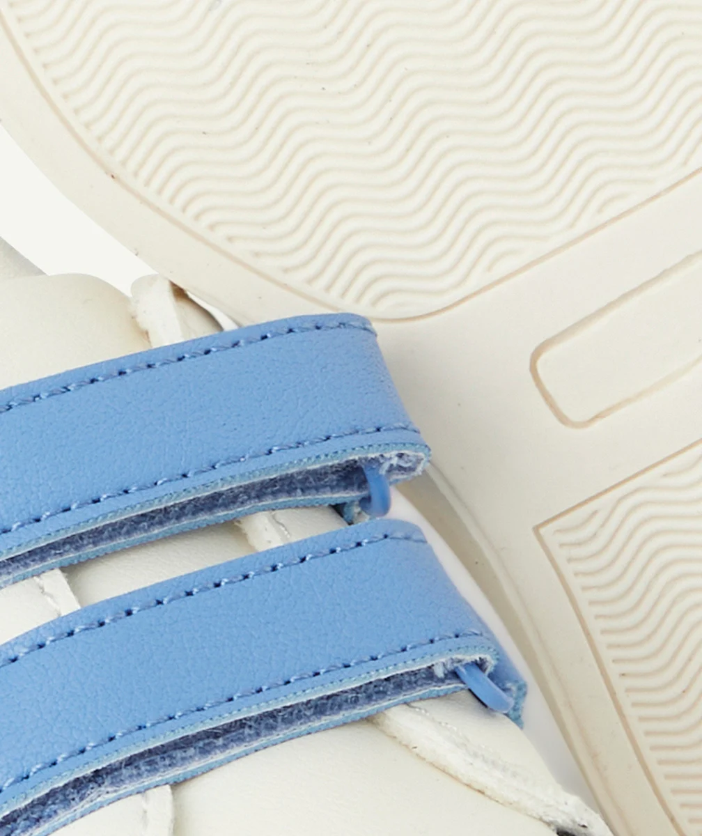 chaussures bébé à scratch blanc et bleu