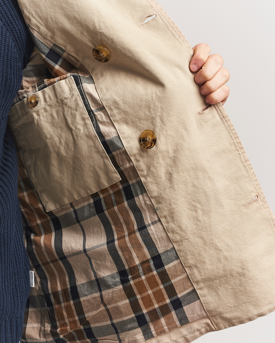 Baracuta Garment Dyed Canvas Peacoat British Khaki