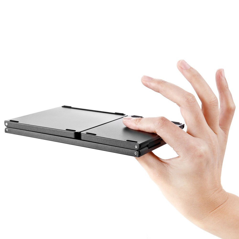Faltbare Mini Bluetooth Tastatur Keyboard (QWERTY) mit Touchpad für Macbook / Laptop / Notebook / Tablet / Smartphone - Schwarz