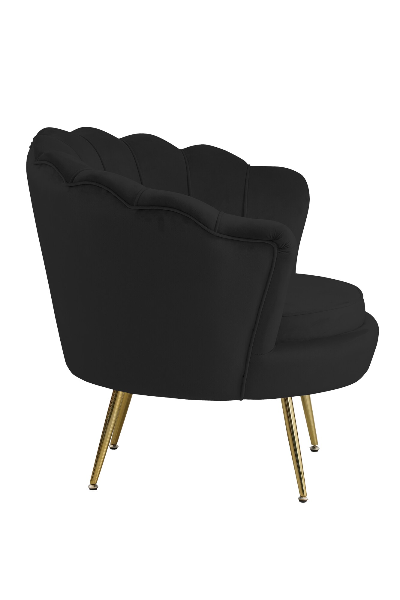 Muschelsessel Samt Schwarz Relaxsessel Polstersessel Ohrensessel Loungesessel
