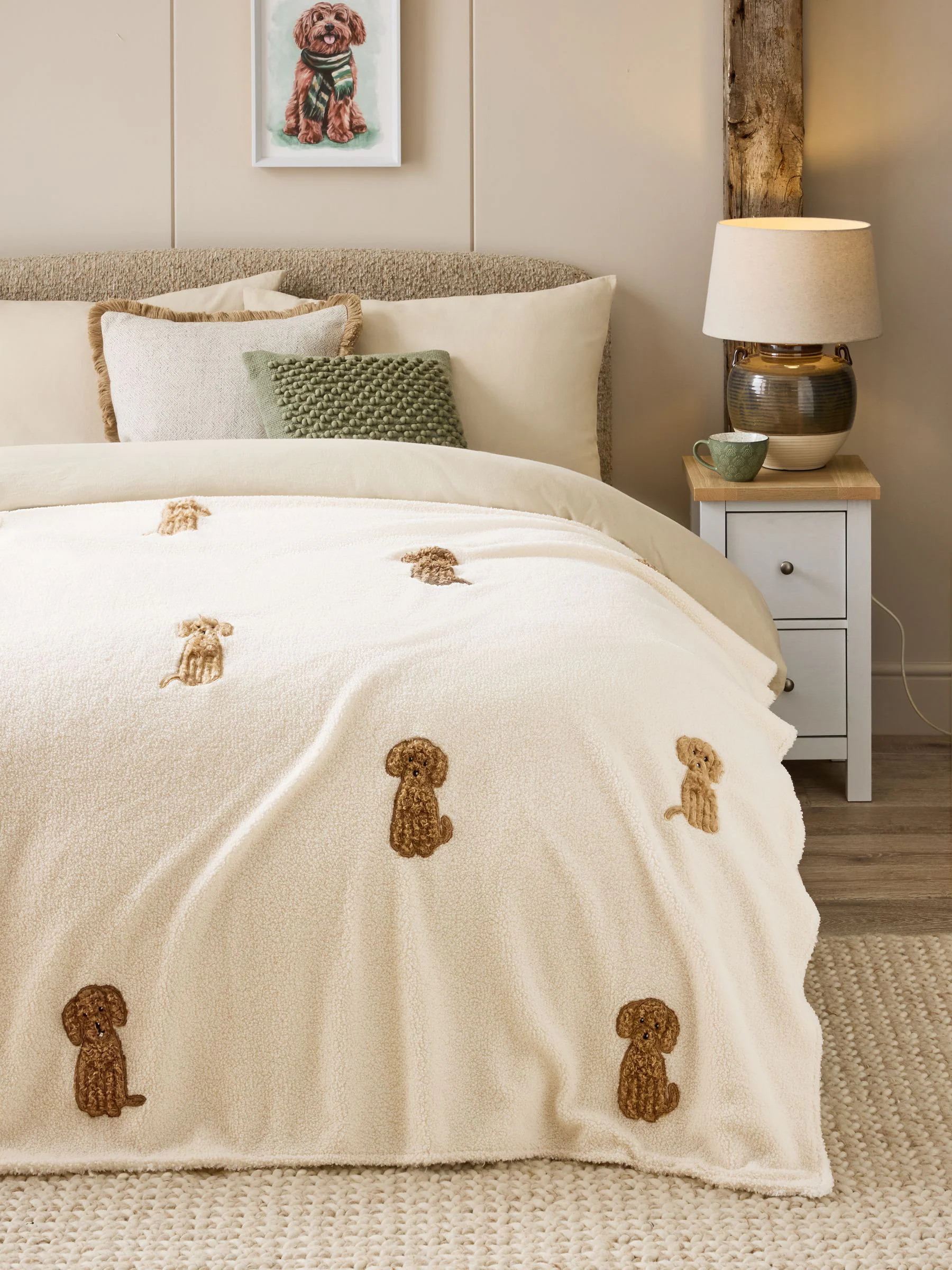 Charlie Cockapoo Fleece Throw