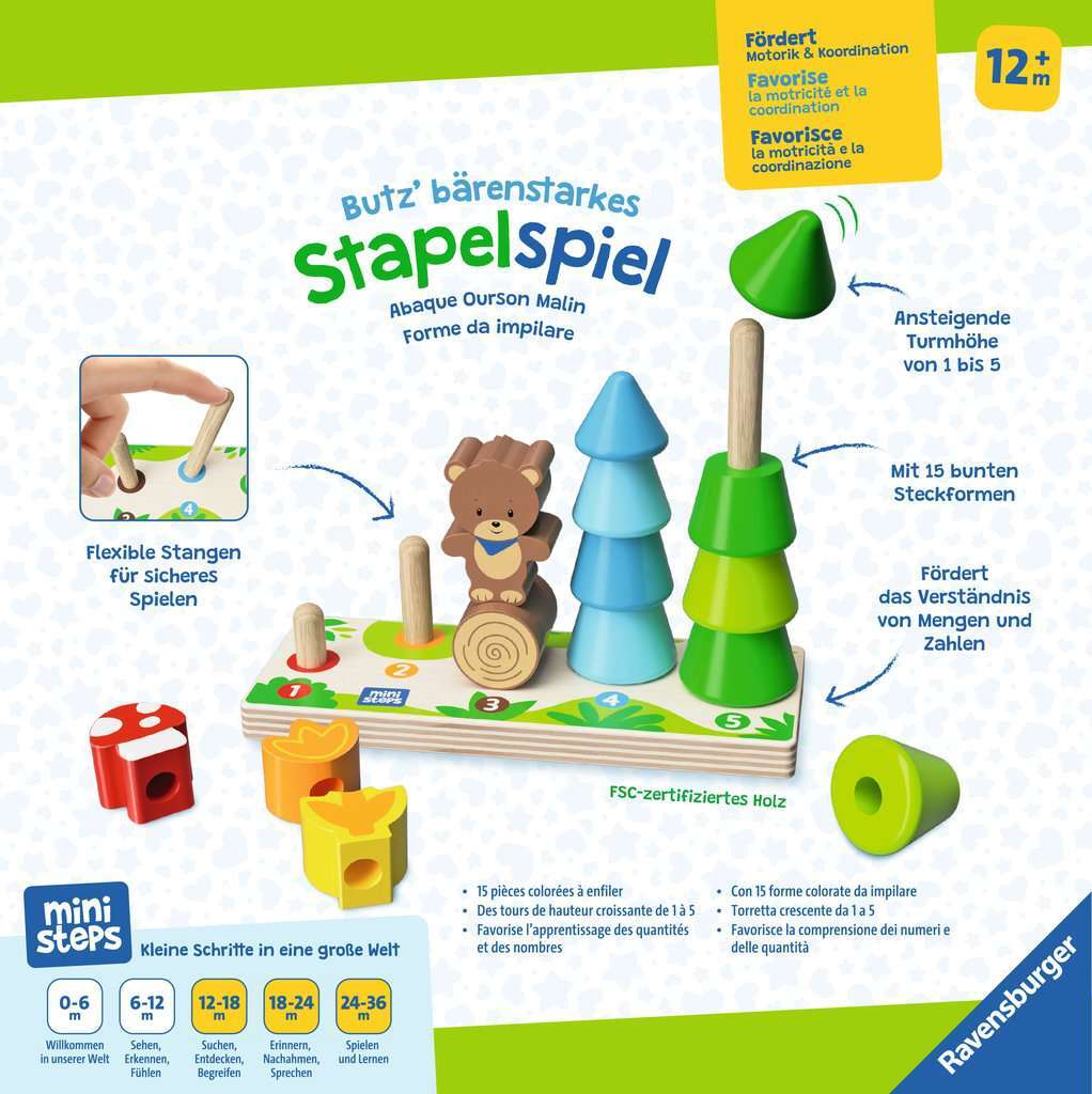 Ravensburger Spiel ministeps: Butz‘ bärenstarkes Stapelspiel