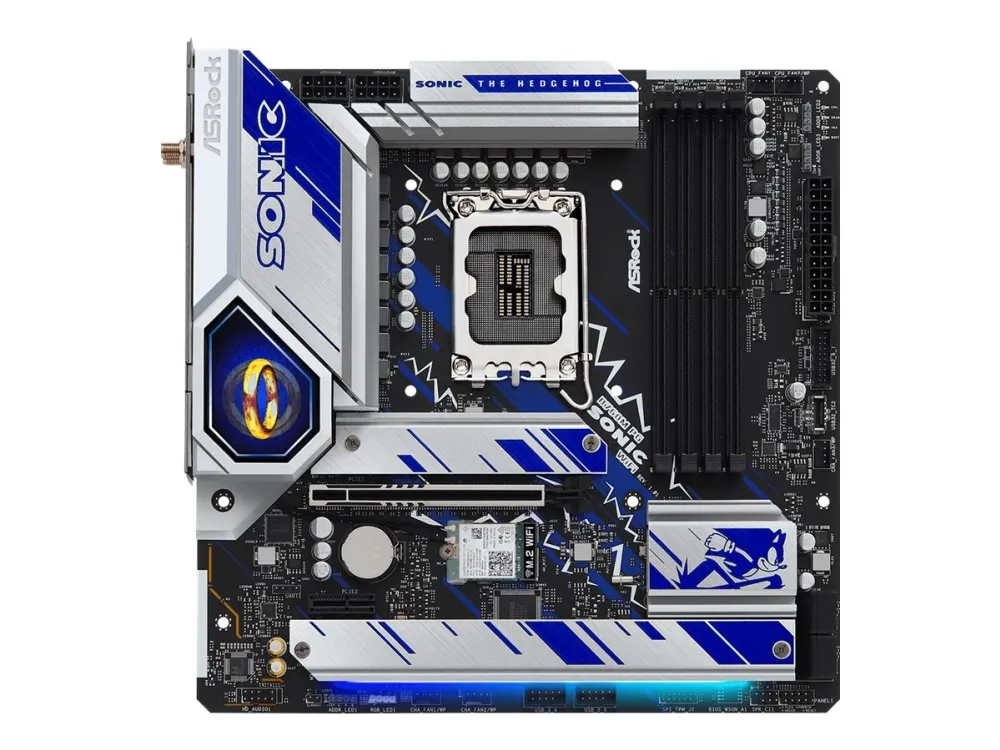 ASRock B760M PG Sonic WiFi - Bundkort - micro ATX - LGA1700 sokkel - B760 Chipset - USB-C 3.2 Gen2, USB 3.2 Gen 2, USB 3.2 Gen 1 - 2.5 Gigabit LAN, Wi-Fi 6E, Bluetooth - onboard grafik (CPU påkrævet) - HD Audio (8-kanaler)