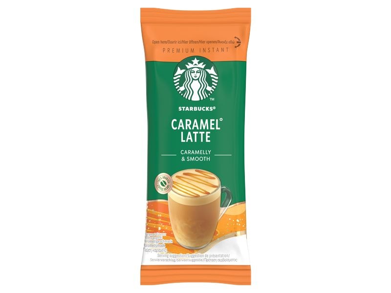 Starbucks Instant Kaffee Caramel Latte 5 Stück Getränkepulver mit löslichem Kaffee. Karamellgeschmack