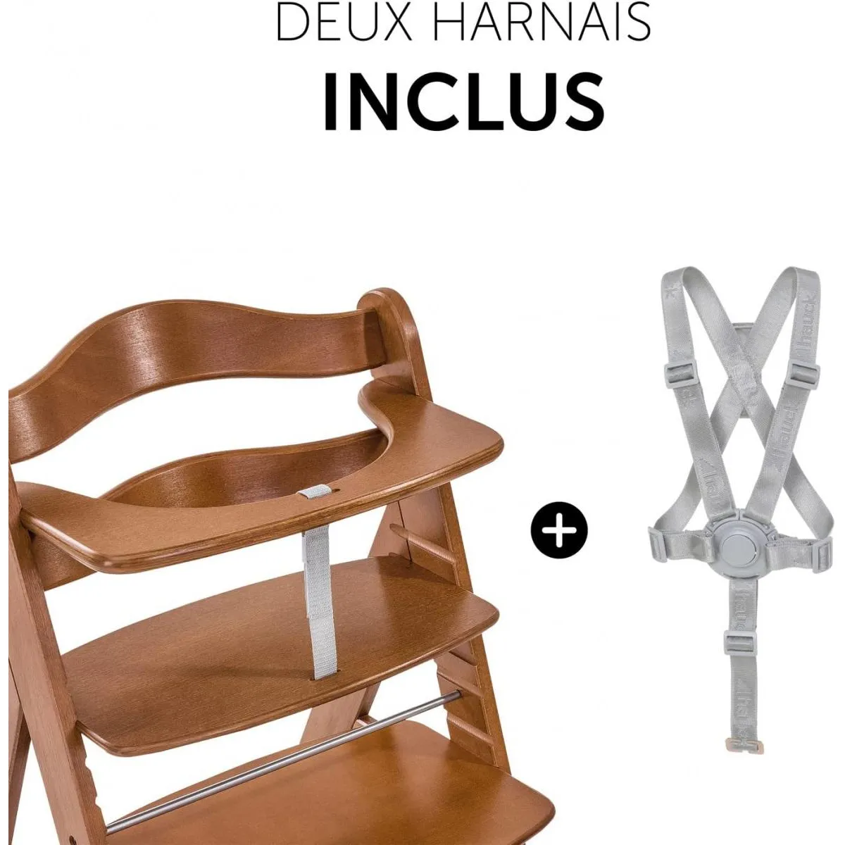 Hauck Chaise Haute Alpha+B Noyer