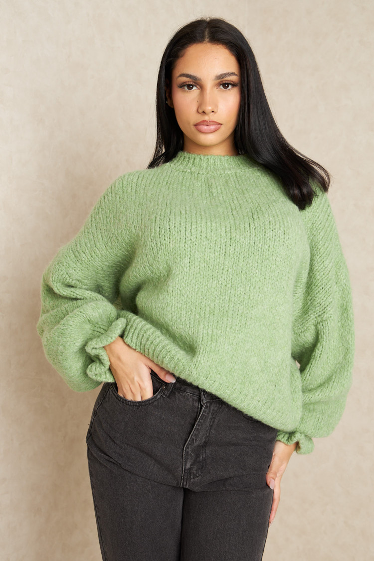 Pull en laine vert