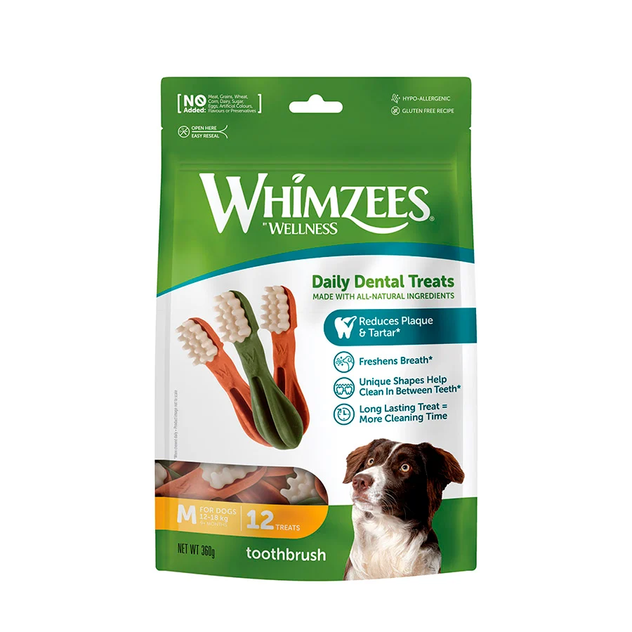 Petiscos dentais Whimzees para cães de porte médio