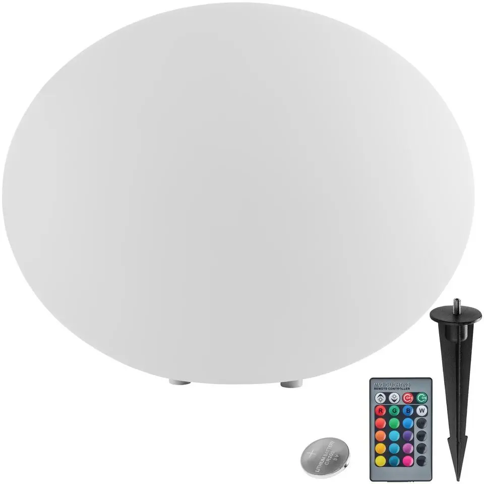 tectake Kogellamp Luminous Eye, LED, met afstandsbediening, Wit
