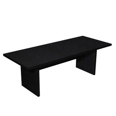Table de réunion FLORA - L220 x P100 cm - pieds panneaux - plateau imitation frêne noir