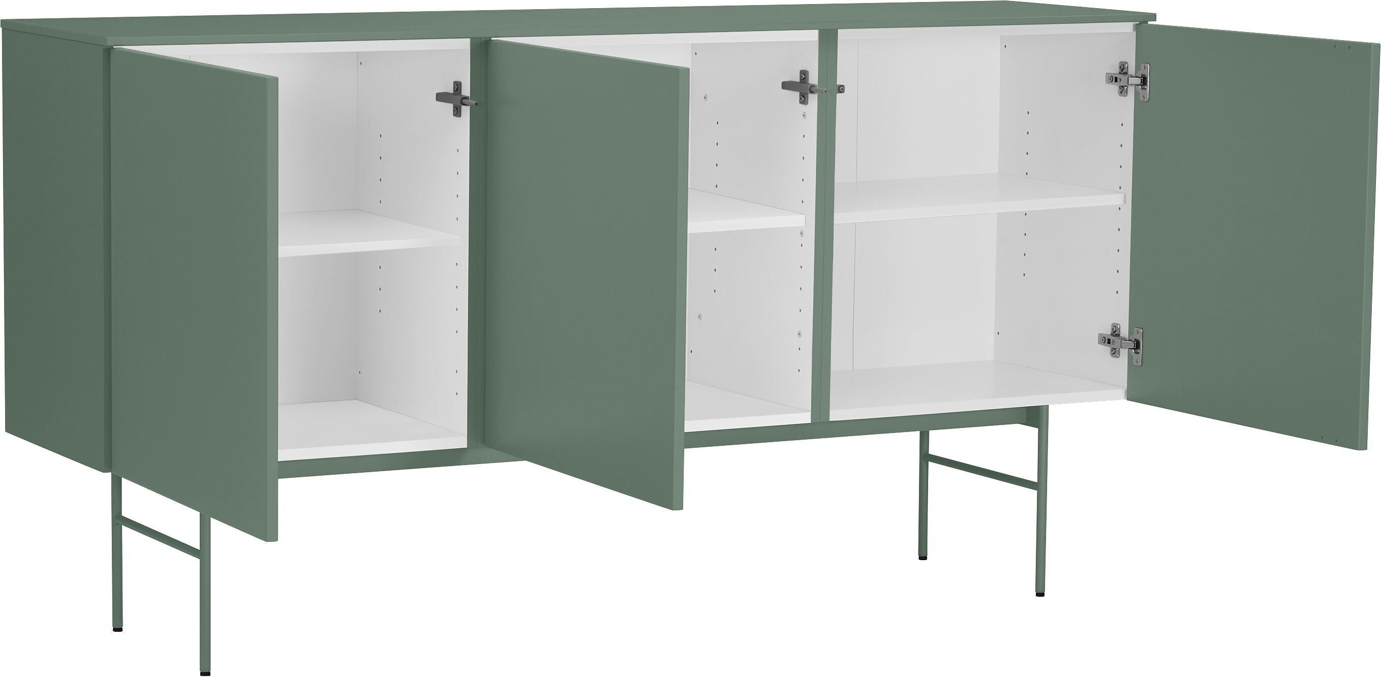 TILL Sideboard - Grün / B: 168.0 cm x T: 41.0 cm x H: 88.8 cm
