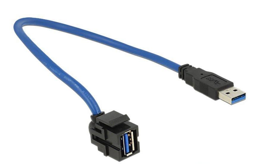 Keystone-Modul USB3.0, 50 cm 250° gewinkeltUSB 3.0-Verlängerung