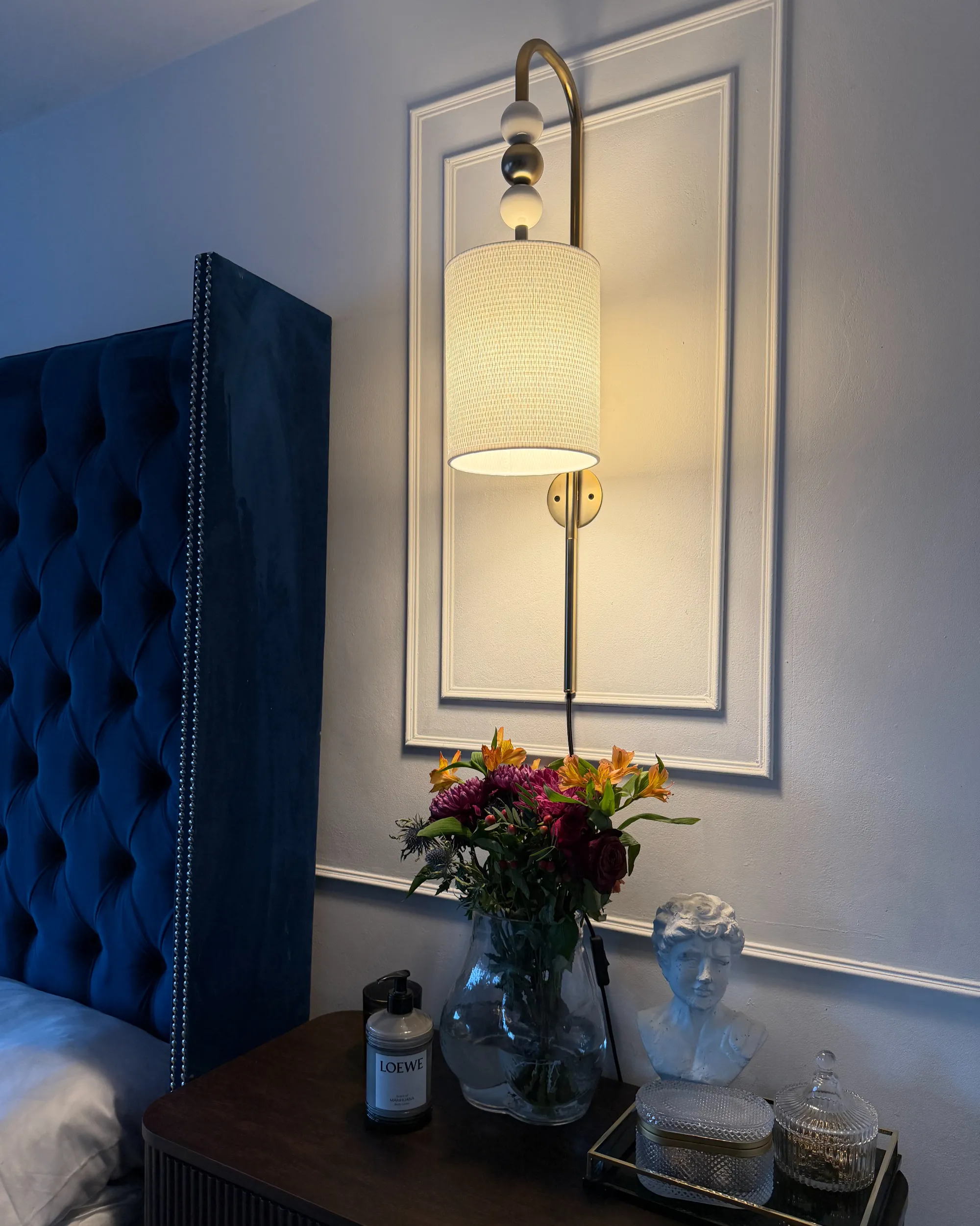 Wandlamp LOKY Metaal Messing/beige