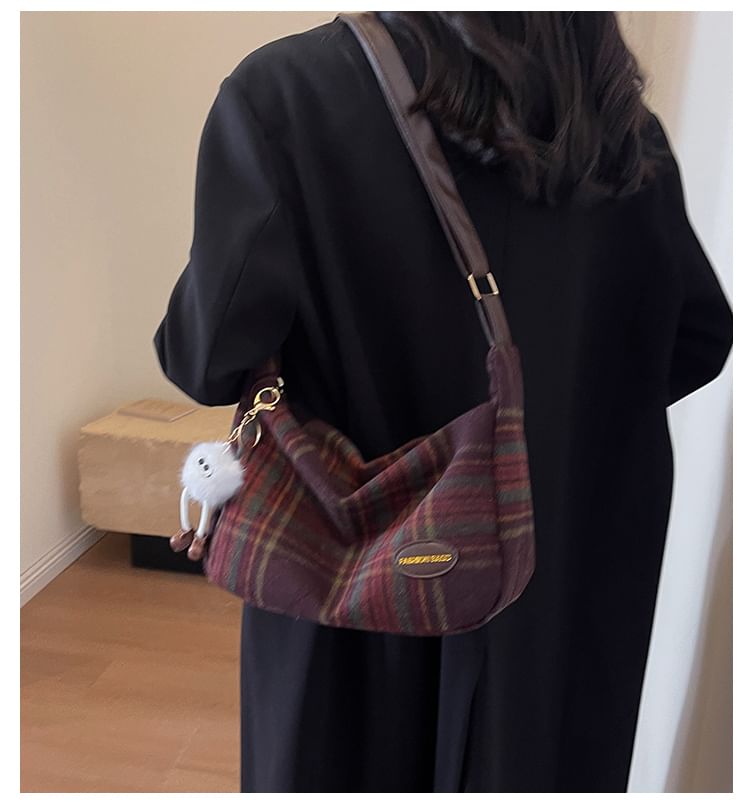 Indenis - Geruite Crossbody Tas / Tas Charm / Set