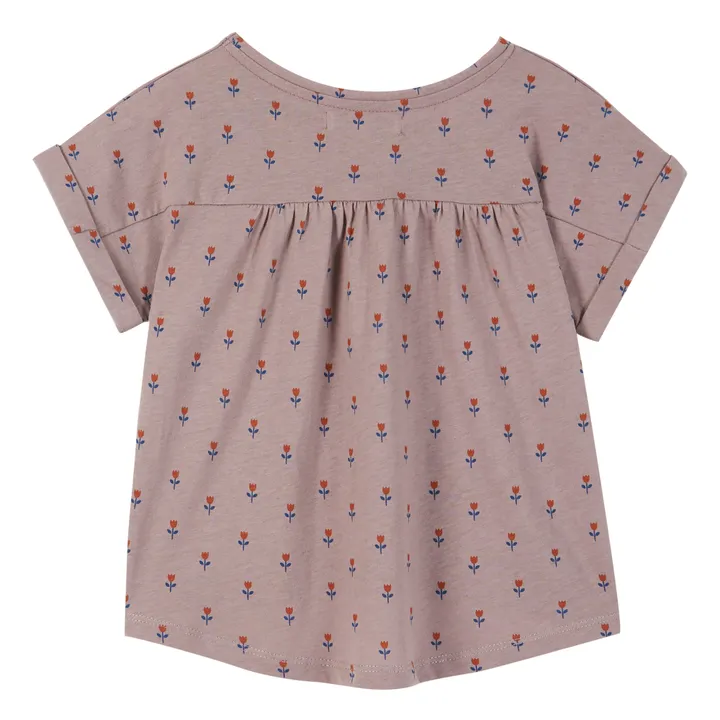 Emile et Ida T-Shirt Coton Bio Tulipes | Mauve